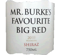 Wine label Burke and Wills Mr Burke's Favourite Big Red