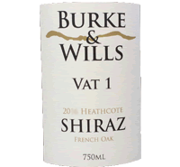 Wine label Burke and Wills Vat 1 Shiraz